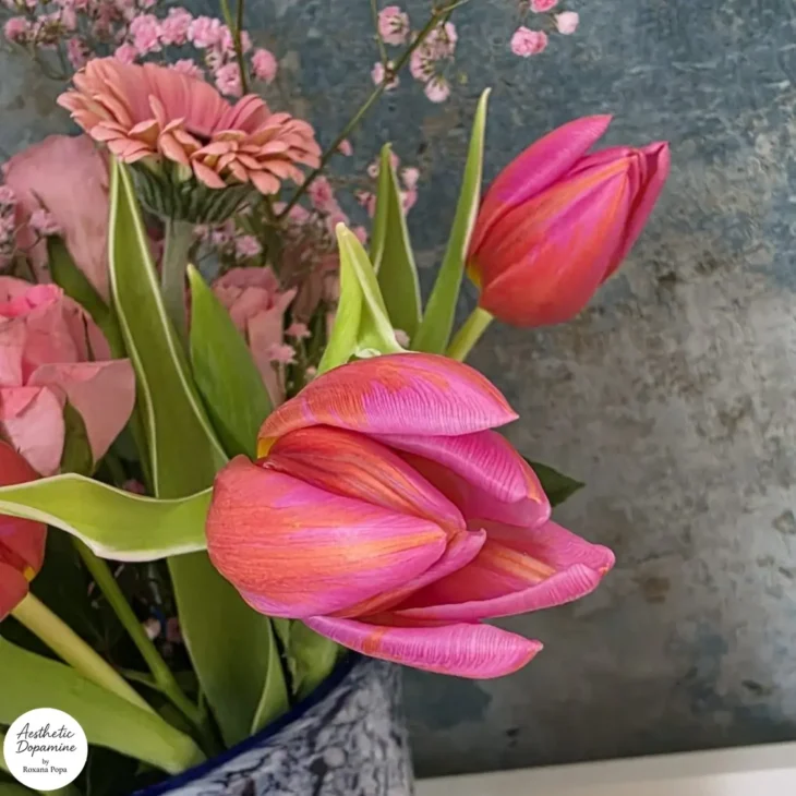 lalele roz in buchetul lunii februarie