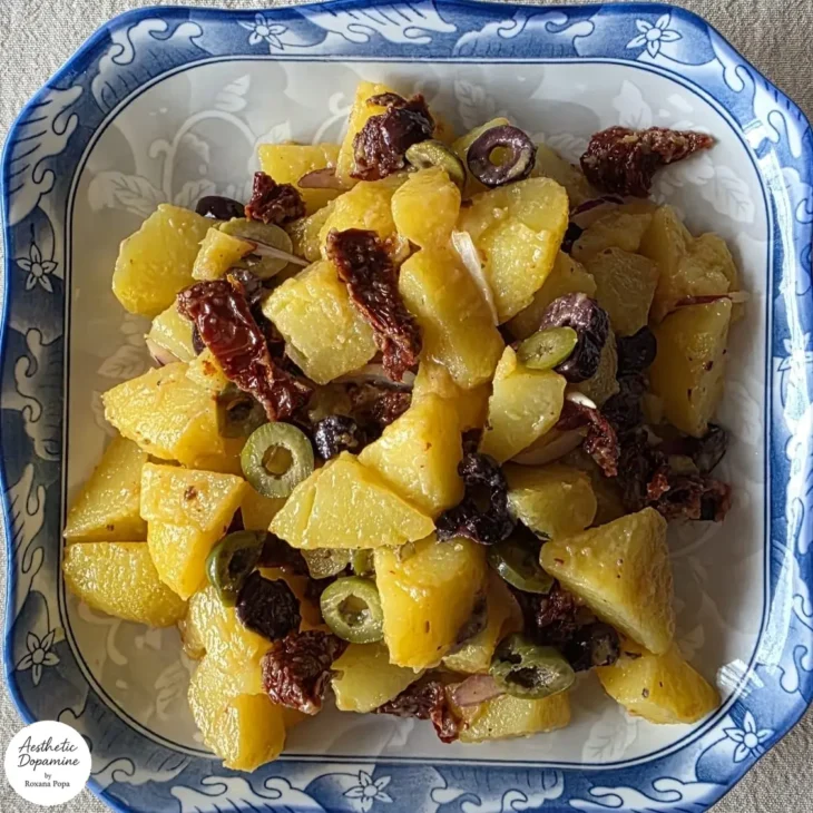salata de cartofi cu rosii uscate si masline