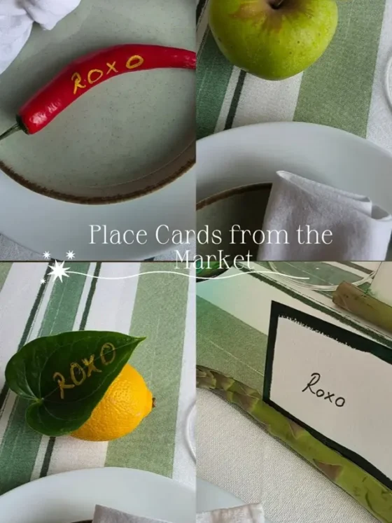 Când legumele și fructele devin place cards