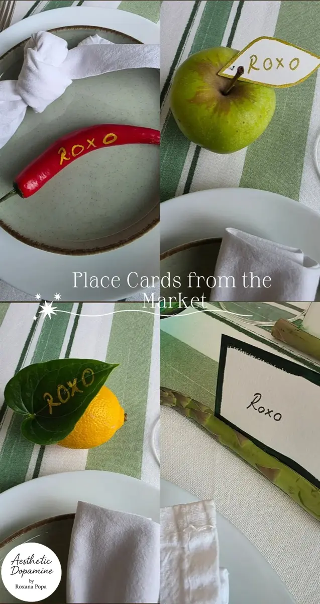 Când legumele și fructele devin place cards