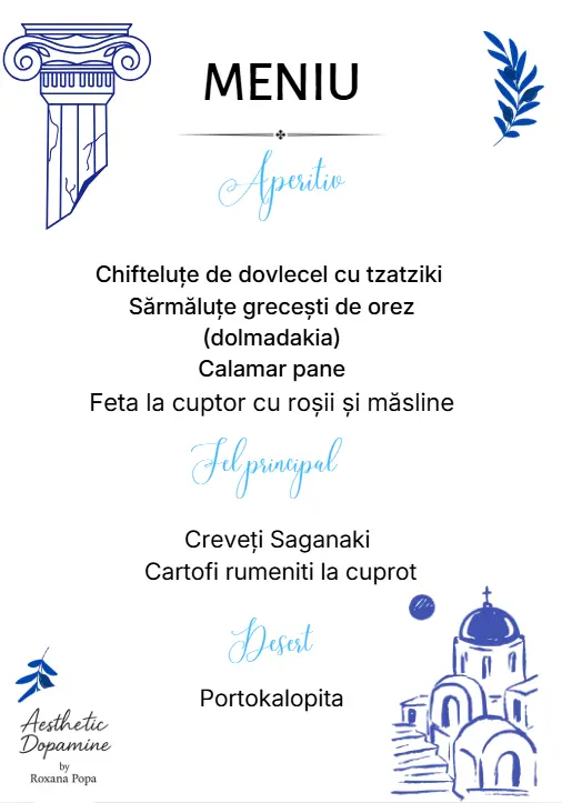 meniu imprimat pentru pranz grecesc